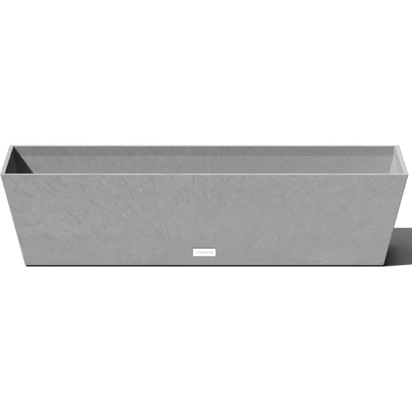 imageVeradek Pure Series Window Box Planter  Long Rectangular Planter for Indoor or Outdoor WindowsillBalcony  Durable AllWeather Use with Drainage Holes  Modern Decor for Herbs Small Plants FlowersGray