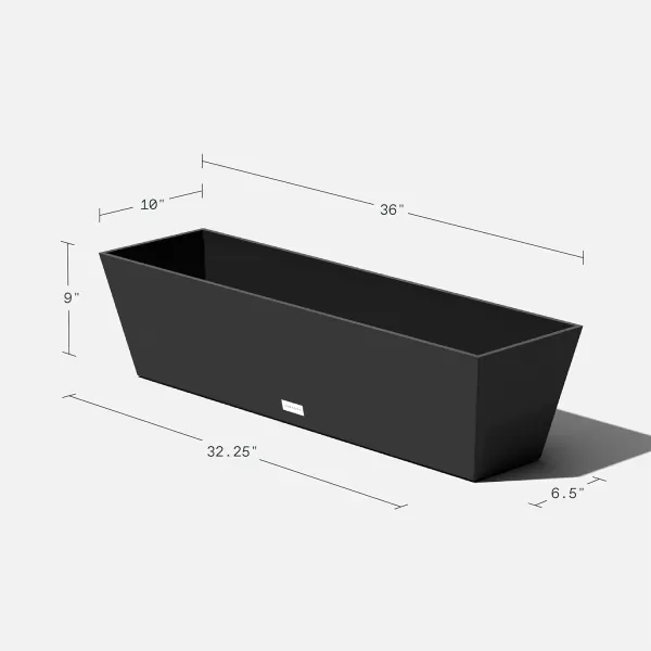 imageVeradek Pure Series Window Box Planter  Long Rectangular Planter for Indoor or Outdoor WindowsillBalcony  Durable AllWeather Use with Drainage Holes  Modern Decor for Herbs Small Plants FlowersBlack