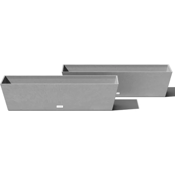 imageVeradek Pure Series Window Box Planter  Long Rectangular Planter for Indoor or Outdoor WindowsillBalcony  Durable AllWeather Use with Drainage Holes  Modern Decor for Herbs Small Plants FlowersGray