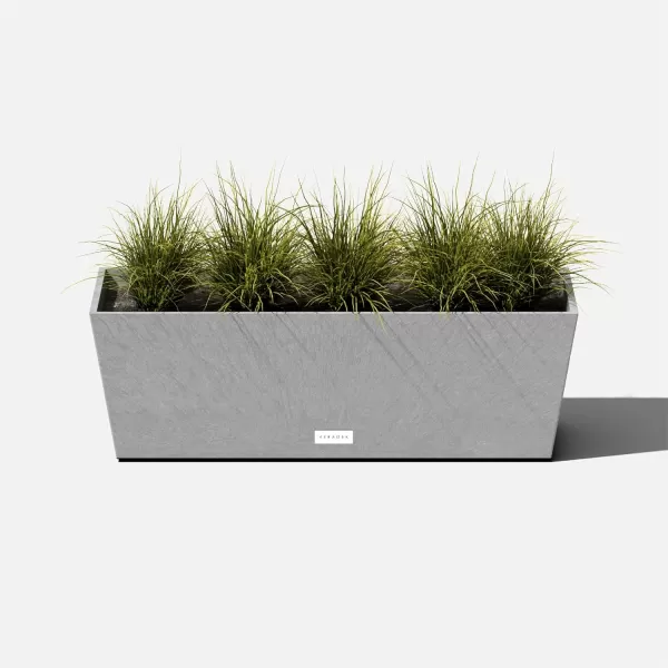imageVeradek Pure Series Window Box Planter  Long Rectangular Planter for Indoor or Outdoor WindowsillBalcony  Durable AllWeather Use with Drainage Holes  Modern Decor for Herbs Small Plants FlowersGray