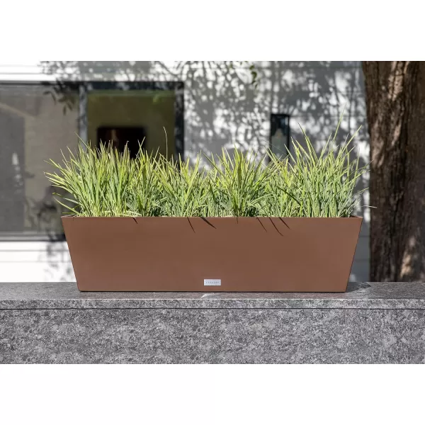 imageVeradek Pure Series Window Box Planter  Long Rectangular Planter for Indoor or Outdoor WindowsillBalcony  Durable AllWeather Use with Drainage Holes  Modern Decor for Herbs Small Plants FlowersEspresso