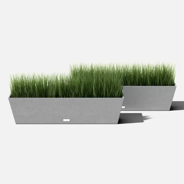 imageVeradek Pure Series Window Box Planter  Long Rectangular Planter for Indoor or Outdoor WindowsillBalcony  Durable AllWeather Use with Drainage Holes  Modern Decor for Herbs Small Plants FlowersGray
