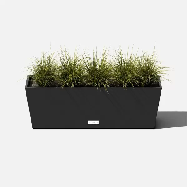 imageVeradek Pure Series Window Box Planter  Long Rectangular Planter for Indoor or Outdoor WindowsillBalcony  Durable AllWeather Use with Drainage Holes  Modern Decor for Herbs Small Plants FlowersBlack