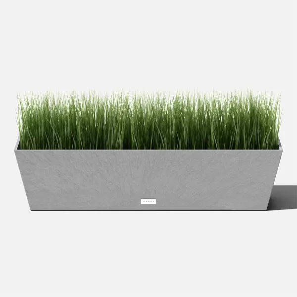 imageVeradek Pure Series Window Box Planter  Long Rectangular Planter for Indoor or Outdoor WindowsillBalcony  Durable AllWeather Use with Drainage Holes  Modern Decor for Herbs Small Plants FlowersGray