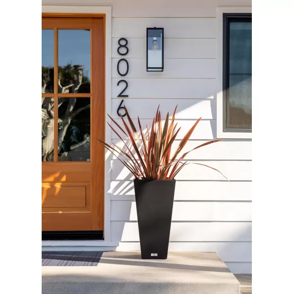 imageVeradek VResin IndoorOutdoor Taper Planter 2Pack 26 inch BlackBlack