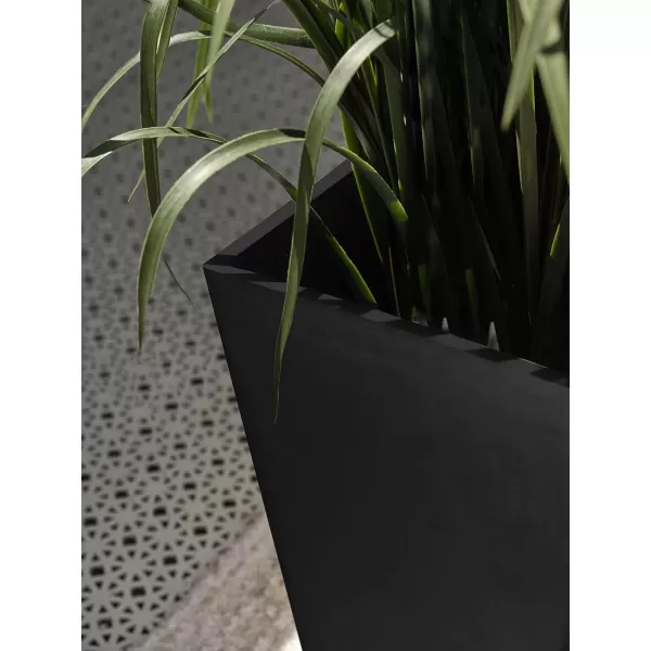 imageVeradek VResin IndoorOutdoor Taper Planter 2Pack 26 inch BlackBlack