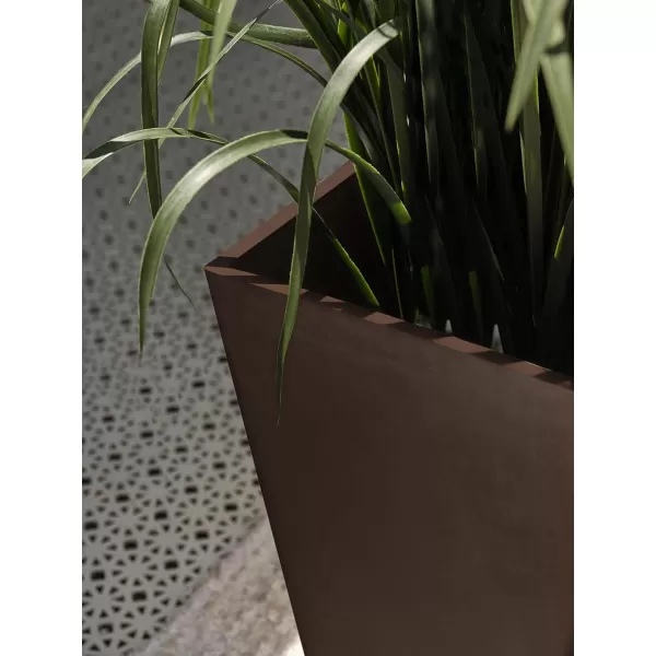 imageVeradek VResin IndoorOutdoor Taper Planter 2Pack 26 inch BlackEspresso