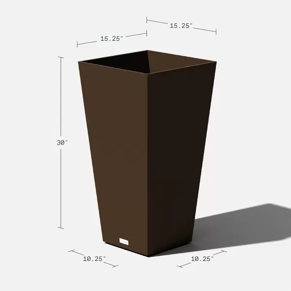 imageVeradek VResin IndoorOutdoor Taper Planter 2Pack 26 inch BlackEspresso