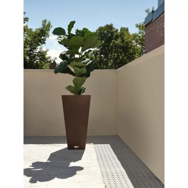 imageVeradek VResin IndoorOutdoor Taper Planter 2Pack 26 inch BlackEspresso