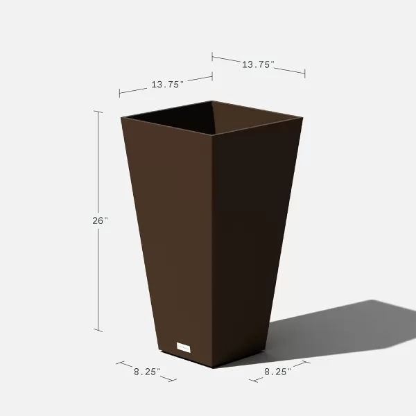 imageVeradek VResin IndoorOutdoor Taper Planter 2Pack 26 inch BlackEspresso