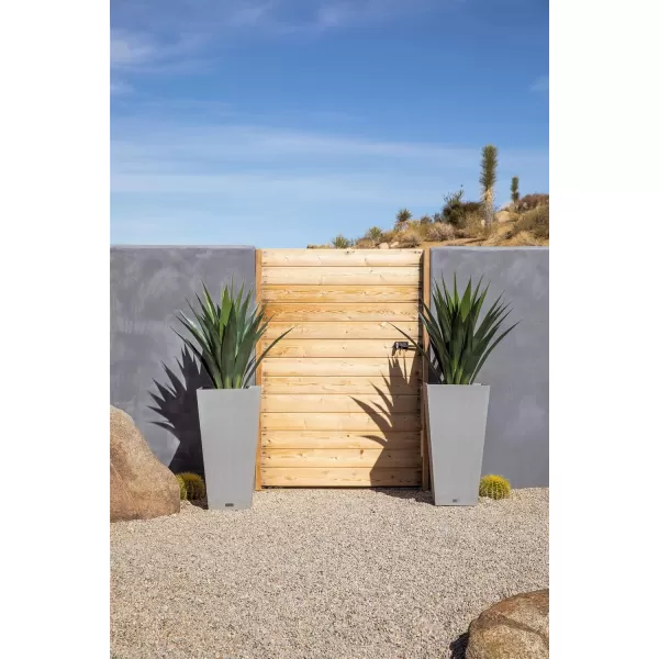 imageVeradek VResin IndoorOutdoor Taper Planter 2Pack 26 inch BlackGray