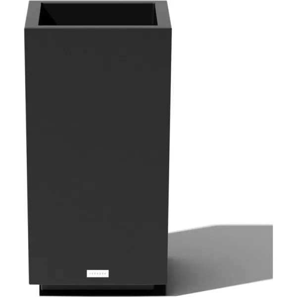imageVeradek Block Series Pedestal Planter  Tall Planter for Indoor or Outdoor Front Porch  AllWeather Use with Removable Insert Bucket  Modern Dcor for Flowers Tall Trees Faux PlantsBlack
