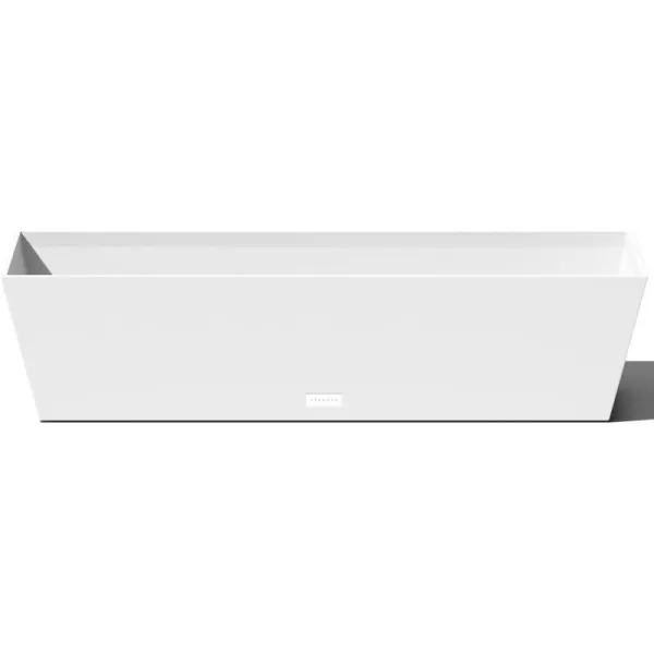 imageVeradek Pure Series Window Box Planter  Long Rectangular Planter for Indoor or Outdoor WindowsillBalcony  Durable AllWeather Use with Drainage Holes  Modern Decor for Herbs Small Plants FlowersWhite