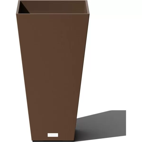 imageVeradek VResin IndoorOutdoor Taper Planter 2Pack 26 inch BlackEspresso