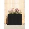 imageVeradek Demi Series Span Planter for Front Porch Patio Backyard  Durable PlasticConcrete Material  Modern Dcor for Shrubs FlowersBlack