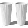 imageVeradek Demi Series Tall Planter for Porch Patio Backyard  Durable PlasticConcrete Material  Modern Dcor for Tall Plants GrassesWhite