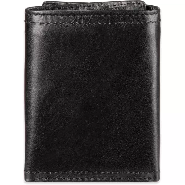 imageDockers Mens Extra Capacity Slim Profile Trifold Wallet with Multiple Card Slots and ID WindowBlack