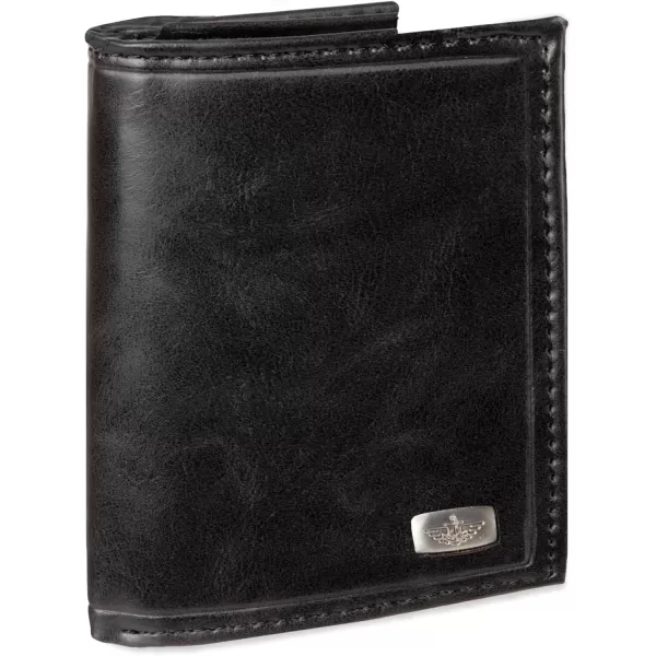 imageDockers Mens Extra Capacity Slim Profile Trifold Wallet with Multiple Card Slots and ID WindowBlack Jack