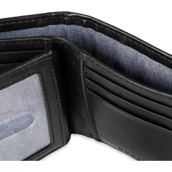 imageDockers Mens Extra Capacity Slim Profile Trifold Wallet with Multiple Card Slots and ID WindowBlack Jack