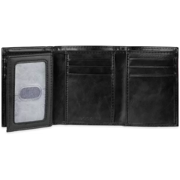 imageDockers Mens Extra Capacity Slim Profile Trifold Wallet with Multiple Card Slots and ID WindowBlack Jack