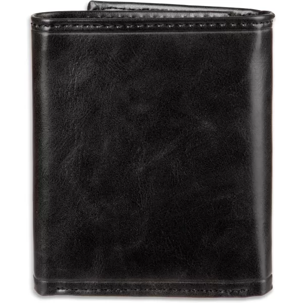 imageDockers Mens Extra Capacity Slim Profile Trifold Wallet with Multiple Card Slots and ID WindowBlack Jack