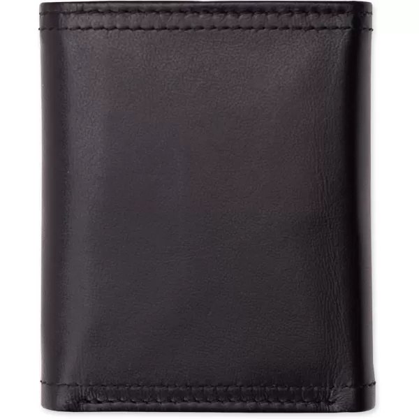 imageDockers Mens Extra Capacity Slim Profile Trifold Wallet with Multiple Card Slots and ID WindowBlack Xcap