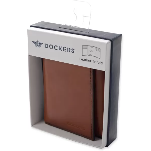 imageDockers Mens Extra Capacity Slim Profile Trifold Wallet with Multiple Card Slots and ID WindowTan Xcap