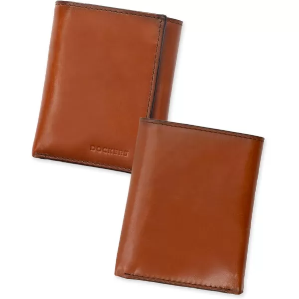 imageDockers Mens Extra Capacity Slim Profile Trifold Wallet with Multiple Card Slots and ID WindowTan Xcap