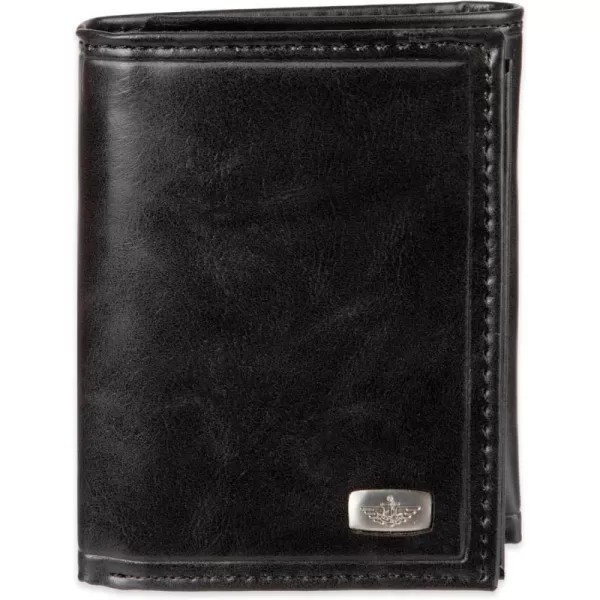 imageDockers Mens Extra Capacity Slim Profile Trifold Wallet with Multiple Card Slots and ID WindowBlack Jack