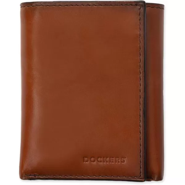 imageDockers Mens Extra Capacity Slim Profile Trifold Wallet with Multiple Card Slots and ID WindowTan Xcap