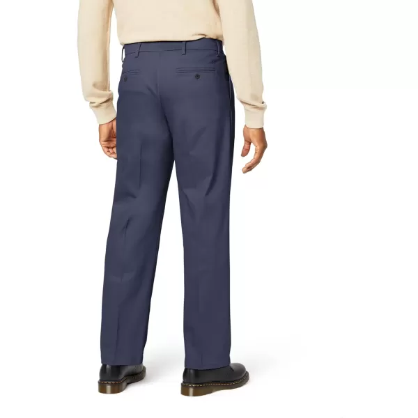 imageDOCKERS Mens Relaxed Fit Signature Khaki Lux Cotton Stretch PantsPleatedDockers Navy