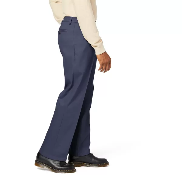 imageDOCKERS Mens Relaxed Fit Signature Khaki Lux Cotton Stretch PantsPleatedDockers Navy