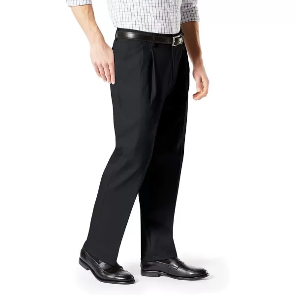 imageDockers Mens Classic Fit Signature Lux Cotton Stretch PantsPleated Regular and Big ampamp TallBlack