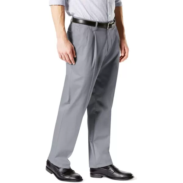 imageDockers Mens Classic Fit Signature Lux Cotton Stretch PantsPleated Regular and Big ampamp TallBurma Grey