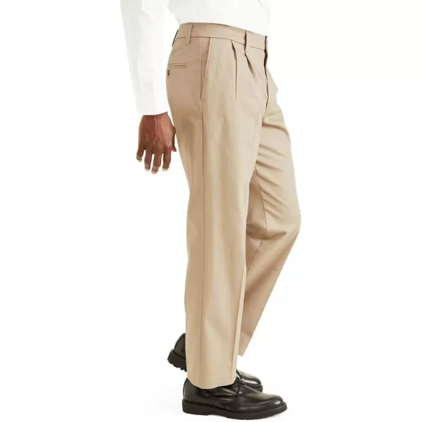 imageDockers Mens Classic Fit Signature Lux Cotton Stretch PantsPleated Regular and Big ampamp TallTimberwolf