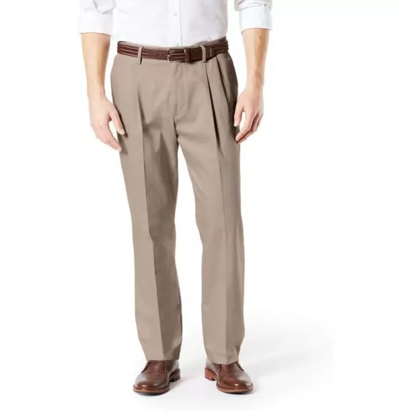 imageDockers Mens Classic Fit Signature Lux Cotton Stretch PantsPleated Regular and Big ampamp TallTimberwolf