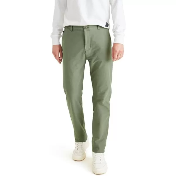 imageDOCKERS Mens Comfort Knit Chino Straight Fit Smart 360 Knit Pants Regular and Big ampamp TallMulled Basil Waterless