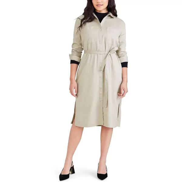 imageDockers Womens Relaxed Fit Long Sleeve DressSahara Khaki