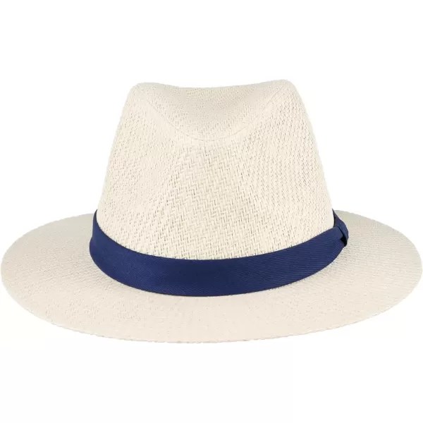 imageDOCKERS Mens Straw Fedora HatNavy Band