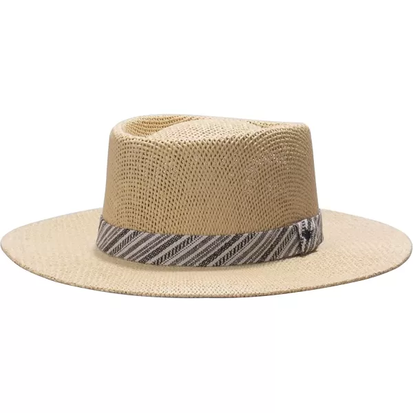 imageDOCKERS Mens Straw Fedora HatNavy Gambler