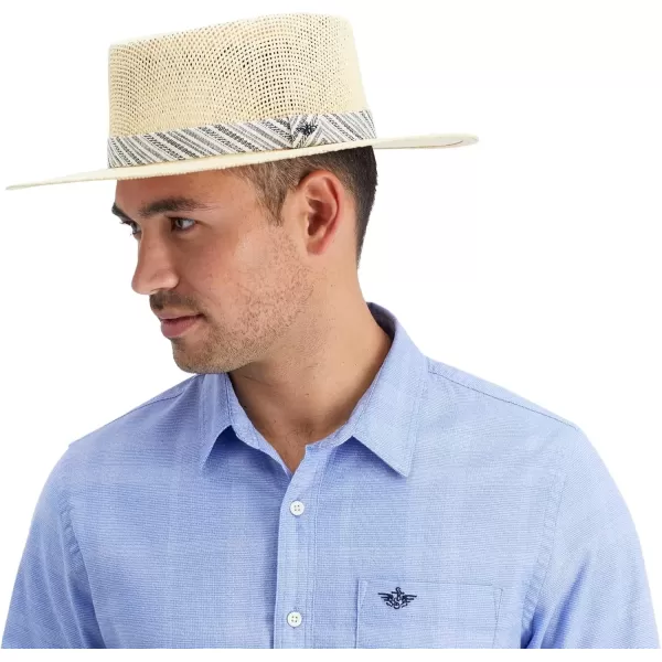 imageDOCKERS Mens Straw Fedora HatNavy Gambler