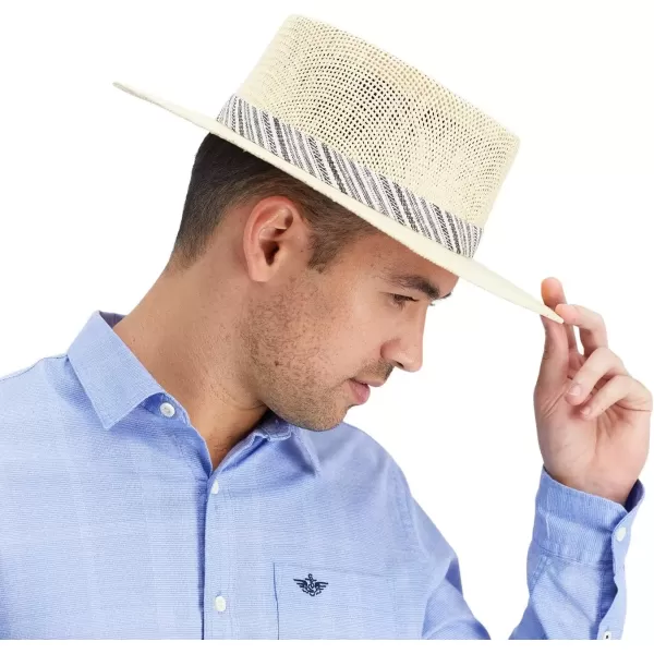 imageDOCKERS Mens Straw Fedora HatNavy Gambler