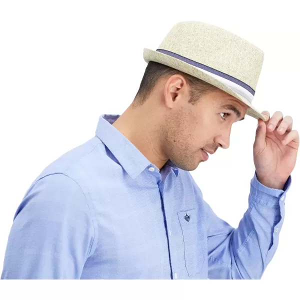 imageDOCKERS Mens Straw Fedora HatTwotone