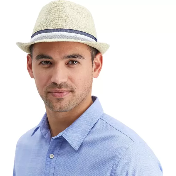 imageDOCKERS Mens Straw Fedora HatTwotone