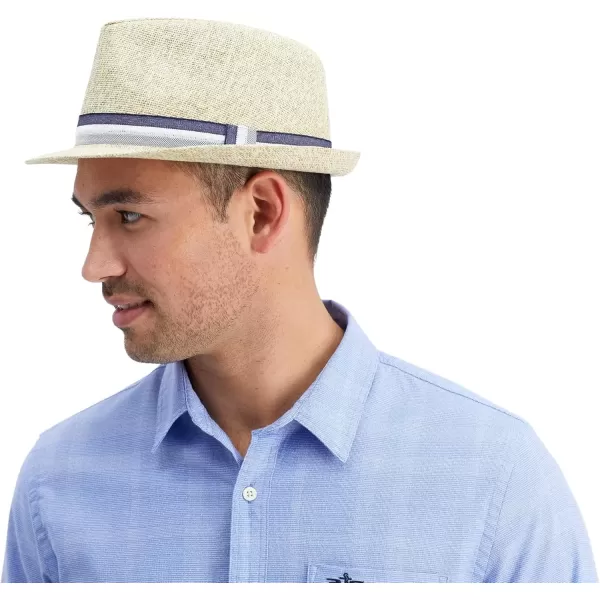 imageDOCKERS Mens Straw Fedora HatTwotone