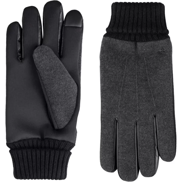 imageDOCKERS mens Fabric Gloves With Smartphone Touchscreen CapabilityCharcoal Wool