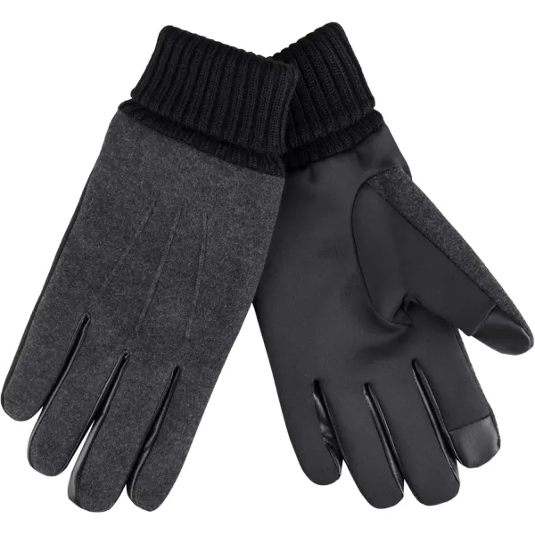 imageDOCKERS mens Fabric Gloves With Smartphone Touchscreen CapabilityCharcoal Wool