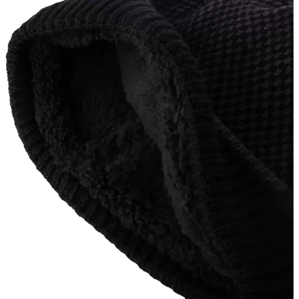 imageDockers Mens Beanie Warm Winter Knit HatBlack Sherpa