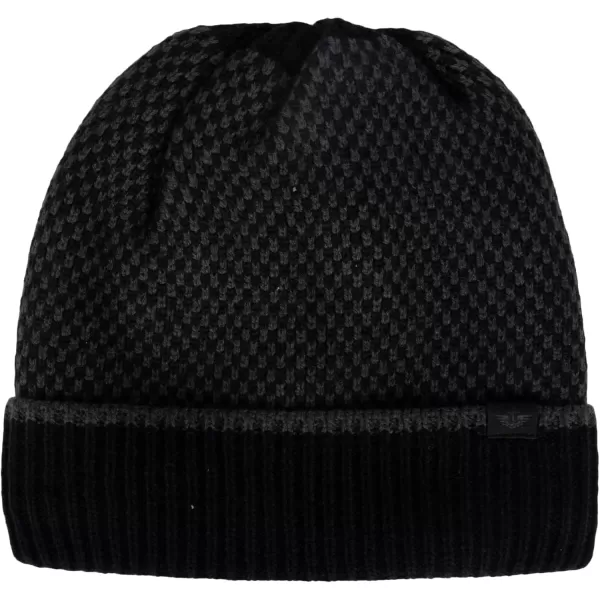 imageDockers Mens Beanie Warm Winter Knit HatBlack Sherpa