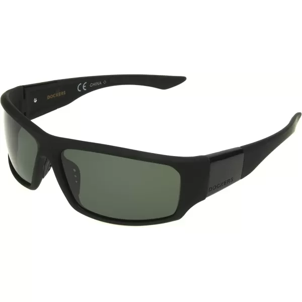 imageDockers Mens Gavin Sunglasses Polarized Wrap Black 57mm